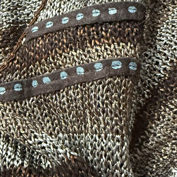 Double U Design Israel Cardigan Sweater Sz L Art to Wear Unique Buttons Silky - Picture 4 of 12
